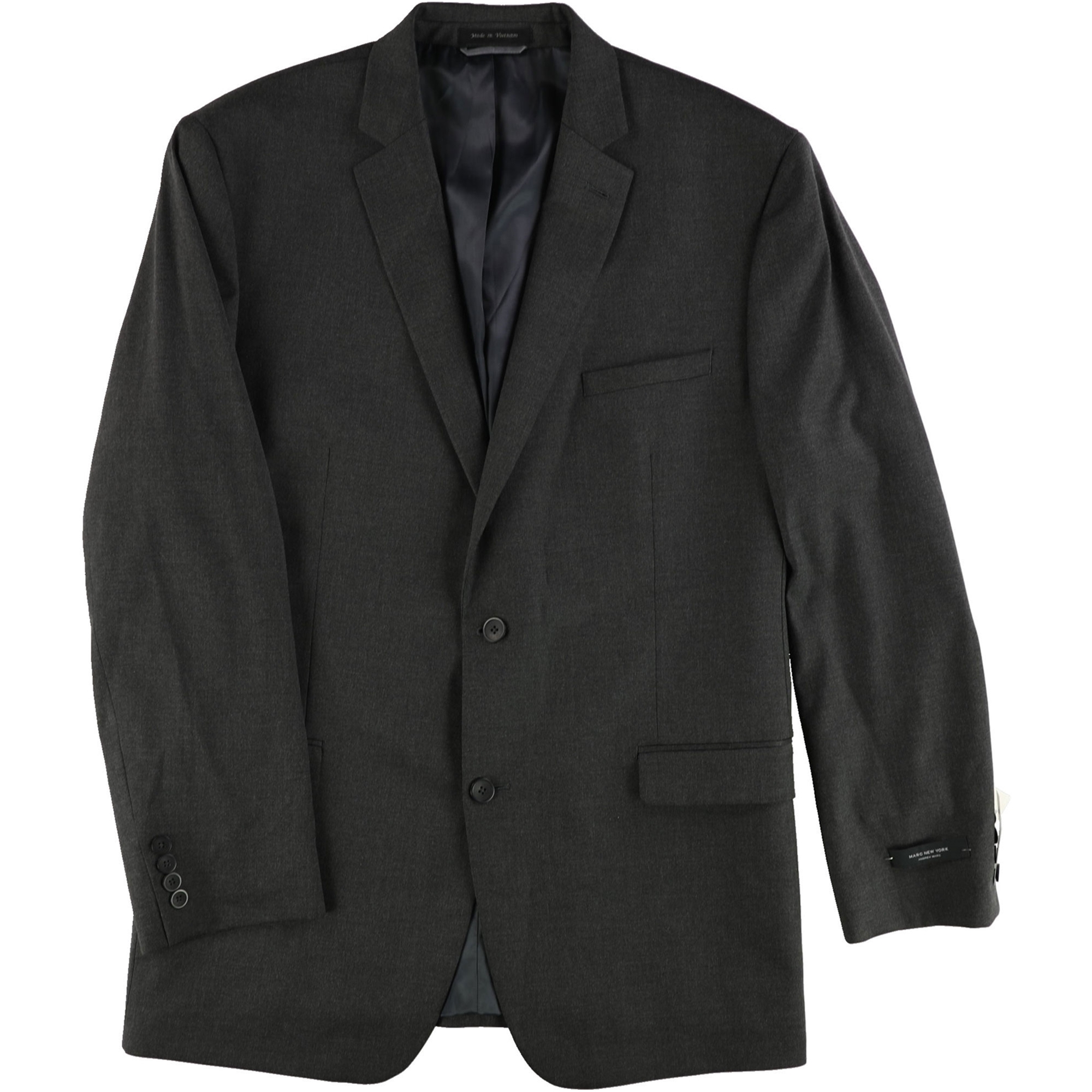 Andrew Marc Mens Classic fit Two Button Blazer Jacket, Grey, 46 Long